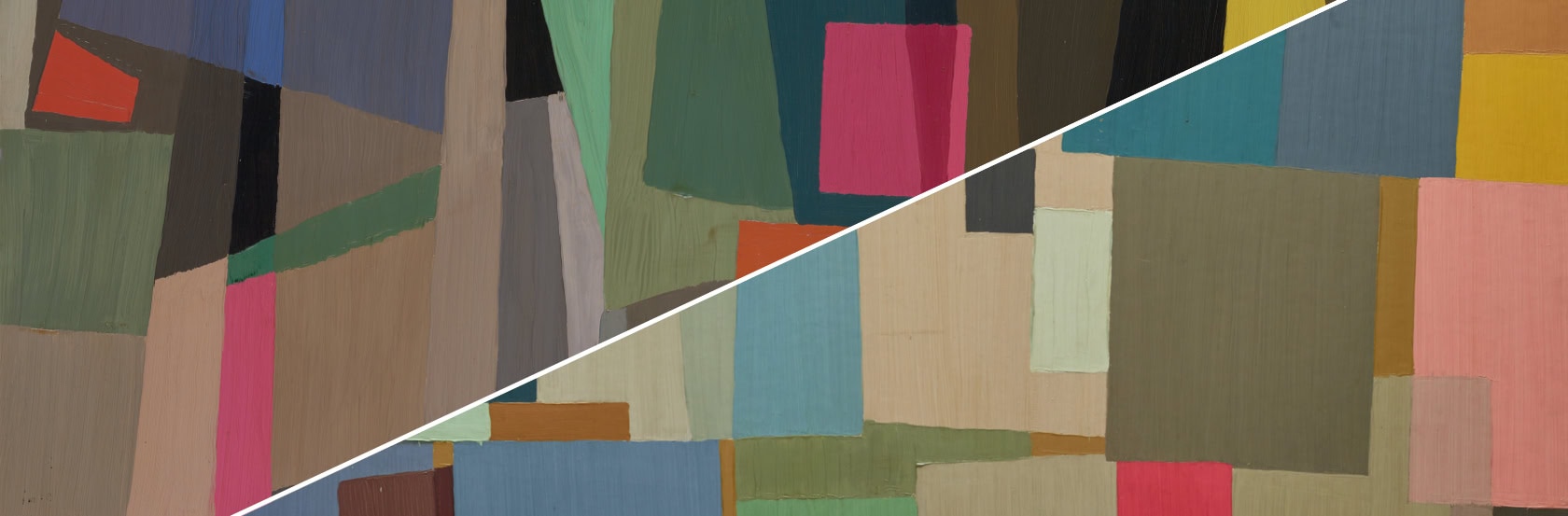 l-r. Grace CROWLEY <em>Abstract painting </em>1952 and Ralph BALSON <em>Abstraction</em> 1951